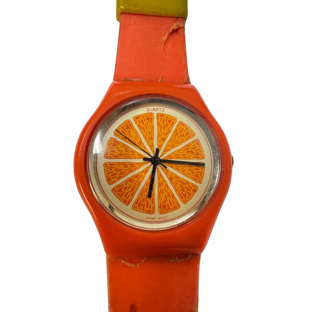 Vintage Tropicana Orange Watch Used Band Damaged